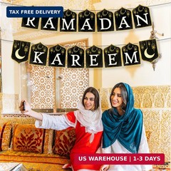 KatchOn, Ramadan Kareem Banner – 10 Feet, Black and Gold, Cardstock, Rectangular