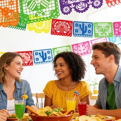 Mexican Fiesta Decorations 54 FT Waterproof Papel Picado Banner Flags Pack