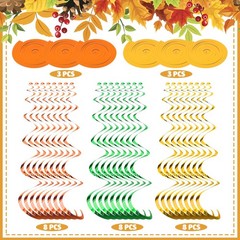 30 Pcs Fall Leaves Hanging Swirls Thanksgiving Maple Leaf Swirls Streamers Th…