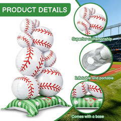 Baseball Balloons, 3.5Ft Giant Self Standing Baseball Party Decorations | 1Pcs B