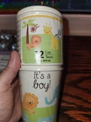 Baby Shower Decorations for Boy, Its a Boy Cups, Table Decor, Blue Pacifier