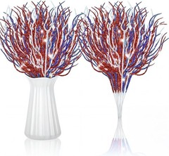 Versatile 16-Pack Red, White & Blue Glitter Sticks for 4th of July Celebrations