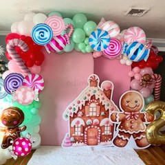 13 Pcs Sweet Candy Balloons Foil Set 18 Inch Mylar Lollipop Candy Land Balloo…