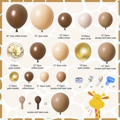 150PCS Brown Balloons Garland Arch Kit, Different Size Brown Nude Boho Blush …