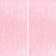 2Pack Pastel Pink Metallic Tinsel Foil Fringe 2pack Macaron Pink Streamers