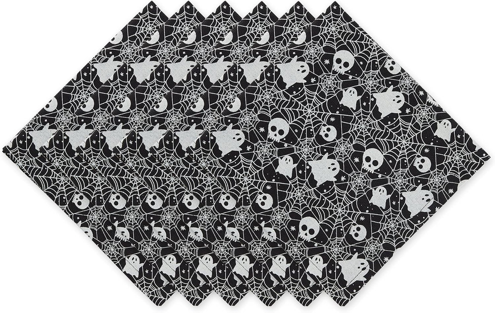Halloween Party Tabletop Decor, Reusable & Machine Washable Cotton Fabric, Napki