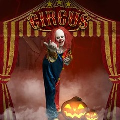 3 Pcs Carnival Party Decorations Halloween Awning Red and White Horror Style