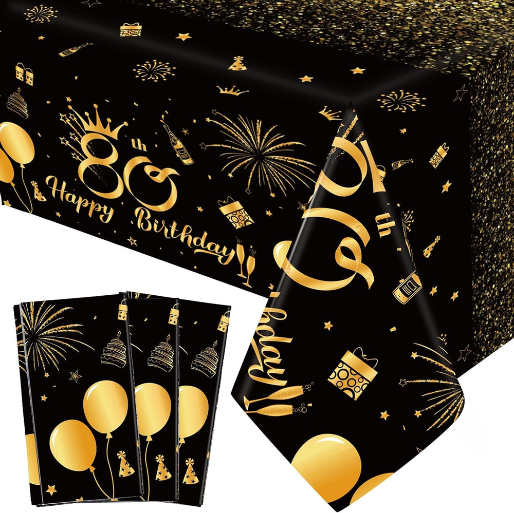 3 Pack 1945 80Th Birthday Decorations 80 Year Old Birthday Tablecloth Disposa…