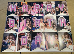 Taylor Swift Happy Birthday Party Supplies with Backdrop Banner Cupcake Topper