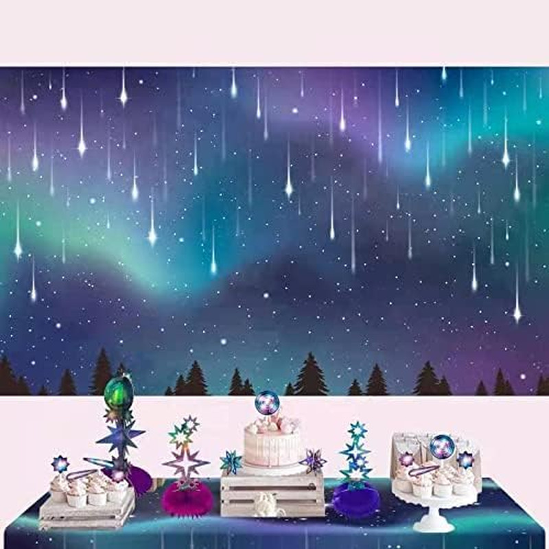 Fabric Aurora Borealis Backdrop Northern Nights Party Decoration Celestial Theme