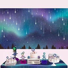 Fabric Aurora Borealis Backdrop Northern Nights Party Decoration Celestial Theme