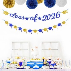 Navy-Blue White-Gold Navy-blue-white-gold Graduation Class of 2025