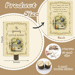 8Pcs Classic Pooh Baby Shower Centerpieces, Double Side Winnie Quotes Party C…