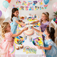 DISNEY Princess Party Decorations 126Pcs Tableware Plates Tablecloth Banner Cups