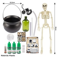 Halloween Witchcauldron with Led Light & Fog Mist Maker Skeleton Decor US