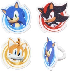 Sonic the Hedgehog 24 Count Cupcake Rings – Ideal for Birthday Decorations