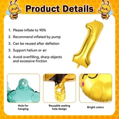Happy 1st Bee Day Decorations Daisy Bee Balloons So Sweet to Bee Bumble Bee F…