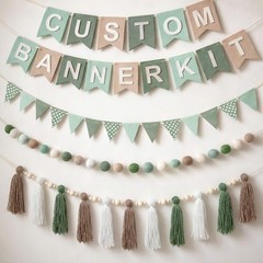 139 Pcs Felt DIY Custom Banner Kit Include 104 Letters 18 Swallowtail Flags 1…