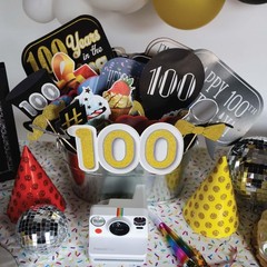 100th Birthday Photo Booth Props – 31-pc Selfie Props with 8 x 10-Inch Sign, …