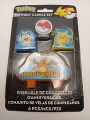 Pokemon Birthday Candle Set, 4ct Pikachu Poké Ball Charizard Party Supply NIB