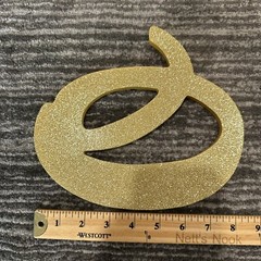 Gold Glitter One Letters Sign for First Birthday 1st Decoration O N E 8” Cursive