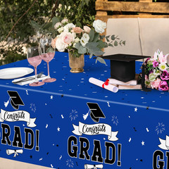 2 PCS Graduation Decorations 2026, 108″ X 54″ Blue Graduation Tablecloth, Dispos