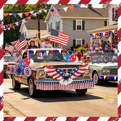 Patriotic Golf Cart Decoration Kit for 4th of July Celebrations