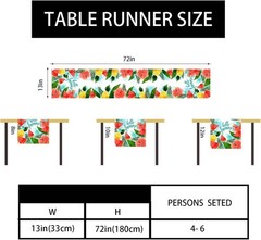 Watercolor Pineapple Watermenlon Summer Table Runner Summer Hawaiian Party
