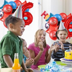 party balloons, Spider themed color scheme, Cartoon Hero 32inch Number 4 Alum…