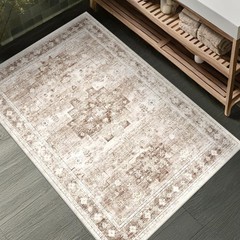 Boho Bathroom Rugs – Washable Non-Slip Soft Low Pile Area Rug for Entryway, K…