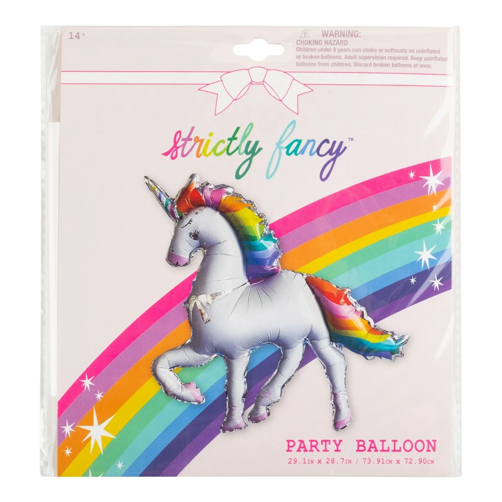 Strictly Fancy Foil Unicorn Balloon Birthday Celebrations Rainbow Helium Air New