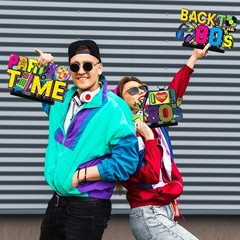 80s Party Decorations – 4Pcs Retro Table Centerpieces, Hip Hop Theme Table Toppe