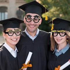 Glitter Graduation Glasses 2026 – Pack of 12 | Graduation Photo Booth Props 2026