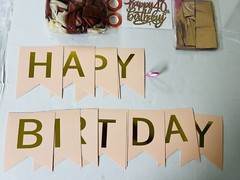 40th Birthday Tiara, 40” Mylar Baloons, Etc. 49 Piece Pink and Rose Gold Theme