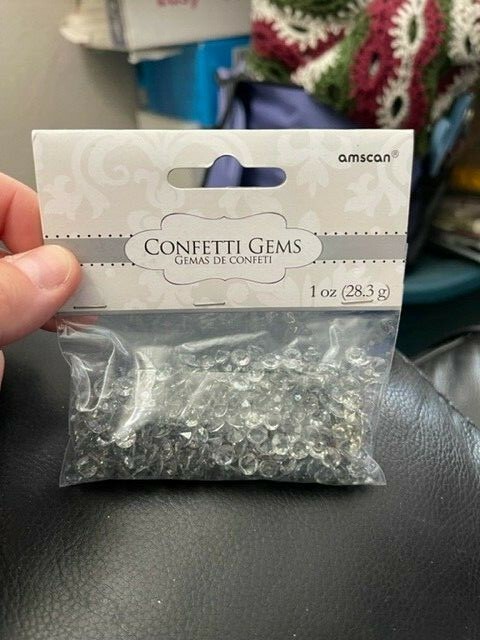 Amscan Silver Confetti Gems 1oz Bag New!