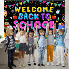 Back to School Banner Backdrop for Classroom and Party Decorations