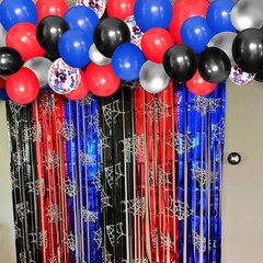 Red and Blue Balloons, 12 Inches Red Blue Black Silver Balloon for Man Boys P…