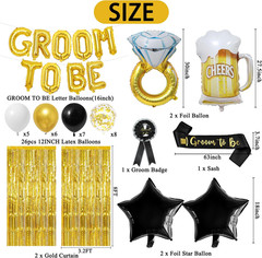 Gold Bachelor Party Decorations for Men, Groom to Be Banner Fringe Curtains, Gro