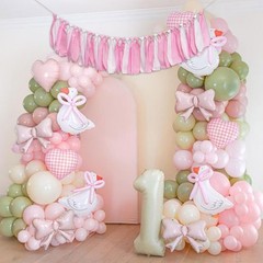 Pink and White Gingham Banner/Garland – First High Chair Banner,Gingham Garla…