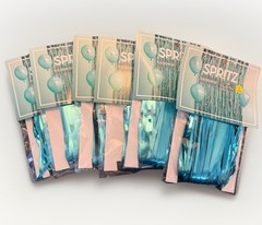 5 Pack Fringe Hanging Party Backdrop Teal Target Spritz™ 3′ x 8′ ft New