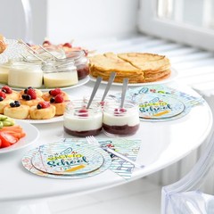 75-Piece Back to School Tableware Set – Homework Prints & Disposable Dinnerware