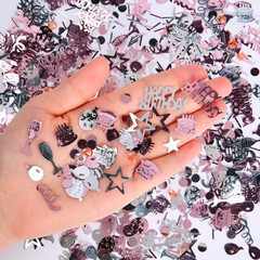 Pink Gold Silver Happy Birthday Confetti, 3000 Pieces Birthday Cake Metallic Foi