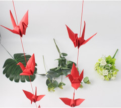 Paper Crane Hanging Garlands(3Stringsx 5.2Ft), Origami Birds Streamers for Brida