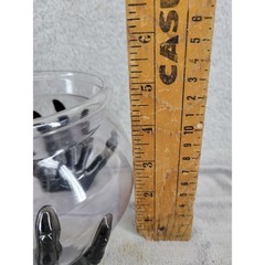 Halloween Witch Cauldron Candy Bowl Holder Plastic Black Skeleton Hands Table