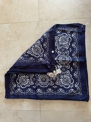 12 Blue Fabric Bandanas Western Cowboy Party 20” X 20″ NWT