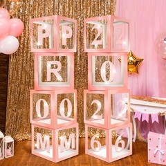 8 Pcs Prom Decorations Set – 12″ Column Stands, Sparkle Balloons & Boxes for 202