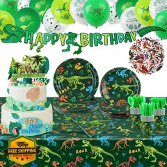 Potfaoer 208pcs Dinosaur Birthday Party Decorations