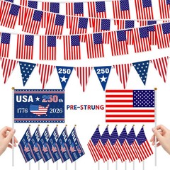 250th Anniversary Decorations 250 Anniversary USA Flags Including 12 Small Am…