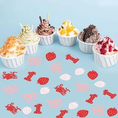 100 Pcs Strawberry Confetti, Happy Birthday Colorful Paper Scraps Strawberry …