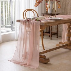 Dusty Pink Table Runner Cheesecloth Gauze Rustic 120 Inch 10 FT for Wedding